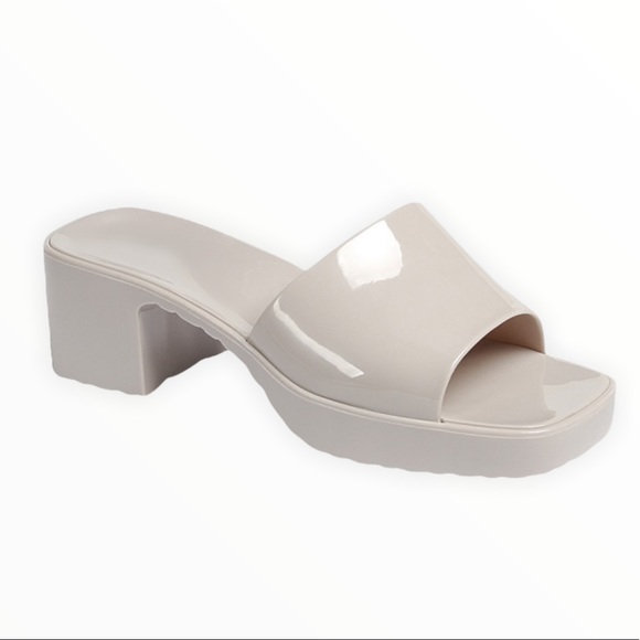 Beige Jelly Block Heels - Picture 6 of 12